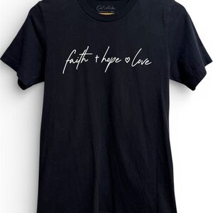 Oat Collection Black Graphic Tee - Faith Hope Love size Small